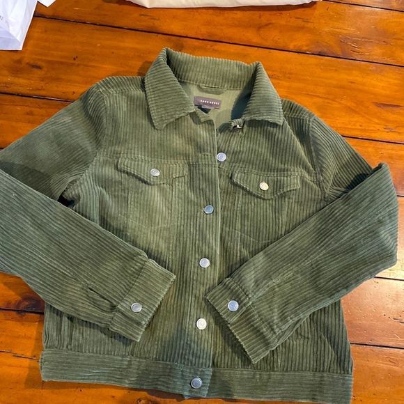 Sans Souci Olive Green Corduroy Jacket Size Large - Picture 5 of 9